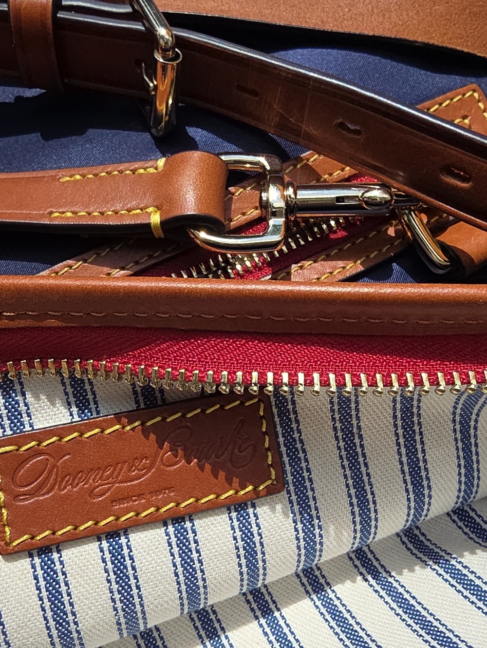 Dooney & Bourke Navy Blue Nylon And Leather Wayfairer Foldover Crossbody Bag EUC - Picture 11 of 13